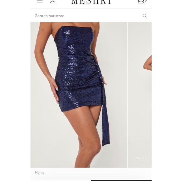 BNWT Meshki navy sequinned Selma mini dress - Picture 5 of 10